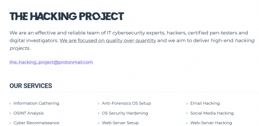 THE HACKING PROJECT